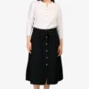 Celine Black Macadam High Waist Ribbon Skirt Size 42