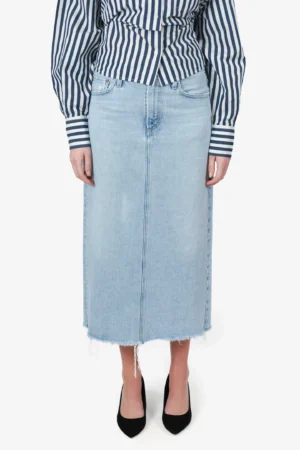 Agolde Blue Denim Midi Skirt Size 26
