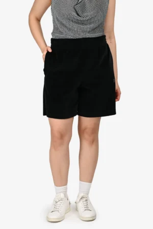 T by Alexander Wang Black Velour Shorts with Rhinestone Logo Size M