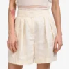 L'Academie Cream Linen Shorts Size S