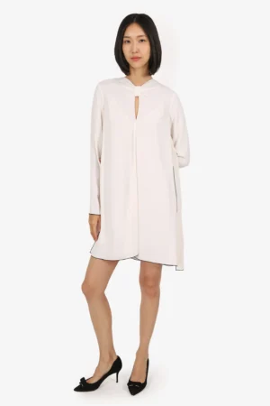 Proenza Schouler White Long Sleeve Keyhole Dress Size 0