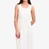 Reformation White Cotton Drawstring Sleeveless Midi Dress Size 4