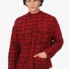 Haider Ackermann Red Oversized Check Shirt Jacket Size S Mens