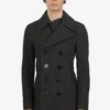 Burberry Grey Wool/Cashmere Double Breasted Peacoat Size S Mens