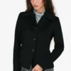 Max Mara Black Camel Hair Single Breasted Light Weight Coat Size 8 US