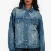 Balenciaga 2017 Denim Blue Campaign Logo Jacket Size 48