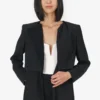 Sportmax Black Silk Layered Blazer Size 4