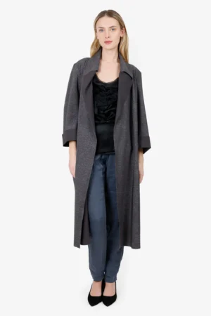 Chiara Boni Brown Open Long Coat Size L