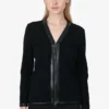 Tom Ford Wool/Leather Double Zip Jacket Size 42