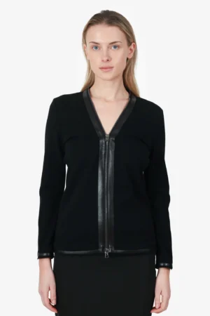 Tom Ford Wool/Leather Double Zip Jacket Size 42