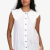 Ganni White Peter Pan Collar Top Size 32