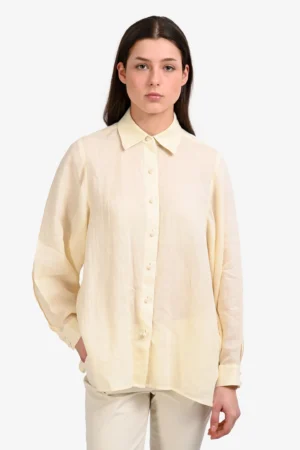 Zimmermann Yellow Ramie Button Down Shirt Size 1