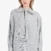 Balenciaga White/Black Striped Logo Button Down Shirt Size 32