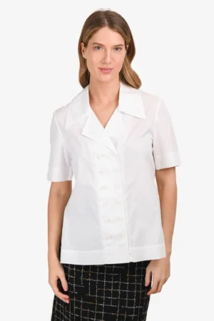 Fendi White Double Breasted Shirt Size 36