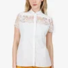 Valentino Cotton Lace Panel Blouse Size 12