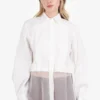 Brunello Cucinelli White Cotton Sheer Button-Down Shirt Size L